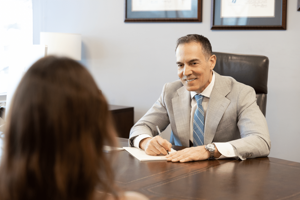 Steve Palermo smiling at a consultation