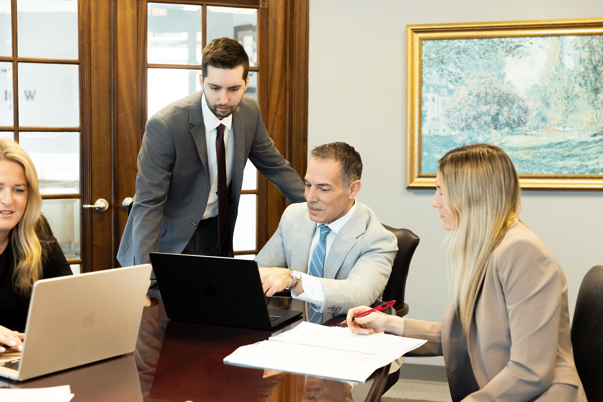 The legal team at Palermo Law preparing for trial